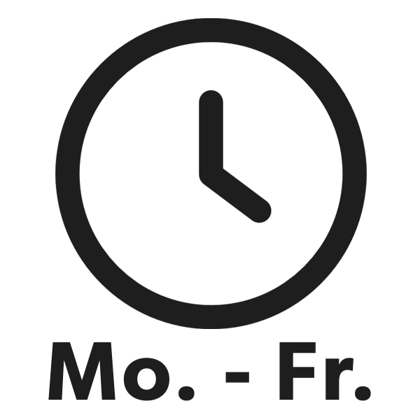 Montag bis Freitag verfügbar
