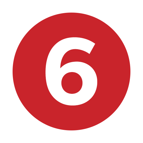 Grafik roter Kreis mit 6