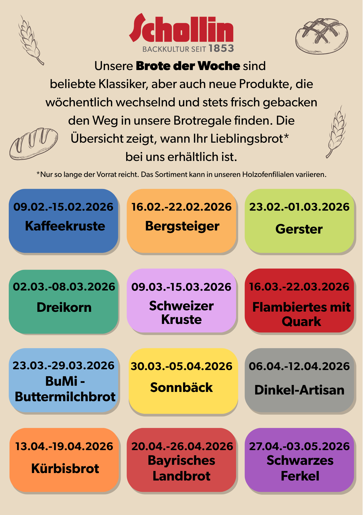 Brotkalender Q2 2026 Brotkalender Q2 2026